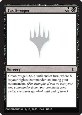 Tax Sweeper (-) - Un-Known Event Playtest Cards | Grognard Games