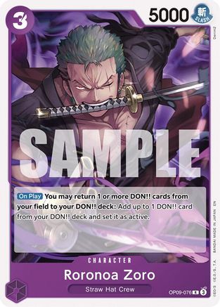Roronoa Zoro (Reprint) (OP09-076) - Starter Deck 26: PURPLE/BLACK Monkey.D.Luffy | Grognard Games