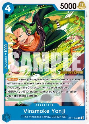 Vinsmoke Yonji (OP11-046) - A Fist of Divine Speed Release Event Cards | Grognard Games