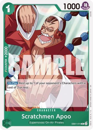 Scratchmen Apoo (Reprint) (EB01-015) - Starter Deck 24: GREEN Jewelry Bonney | Grognard Games