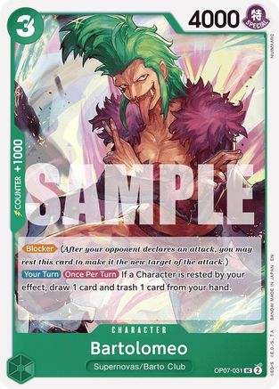 Bartolomeo (Reprint) (OP07-031) - Starter Deck 24: GREEN Jewelry Bonney | Grognard Games