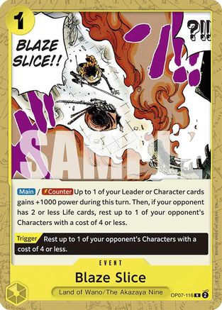 Blaze Slice (Reprint) (OP07-116) - Starter Deck 28: GREEN/YELLOW Yamato | Grognard Games