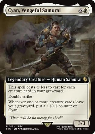 Cyan, Vengeful Samurai (Extended Art) (FIC-132) - Commander: FINAL FANTASY | Grognard Games