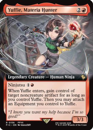 Yuffie, Materia Hunter (Extended Art) (FIC-158) - Commander: FINAL FANTASY Foil | Grognard Games