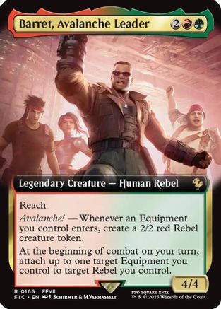 Barret, Avalanche Leader (Extended Art) (FIC-166) - Commander: FINAL FANTASY | Grognard Games