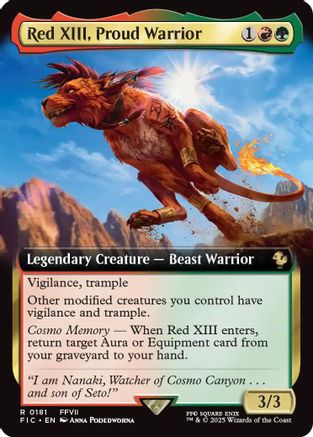 Red XIII, Proud Warrior (Extended Art) (FIC-181) - Commander: FINAL FANTASY | Grognard Games
