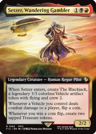 Setzer, Wandering Gambler (Extended Art) (FIC-183) - Commander: FINAL FANTASY Foil | Grognard Games