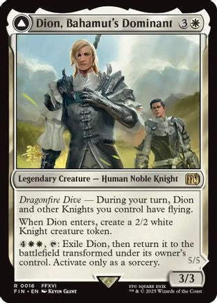 Dion, Bahamut's Dominant (PRE-016) - Prerelease Cards Foil | Grognard Games