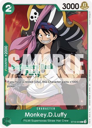 Monkey.D.Luffy (Beginners Deck Party [ST-23] - [ST-28] Participation Pack) (ST16-005) - One Piece Promotion Cards | Grognard Games