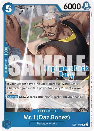 Mr. 1 (Daz.Bonez) (Beginners Deck Party [ST-23] - [ST-28] Participation Pack) (EB01-027) - One Piece Promotion Cards | Grognard Games