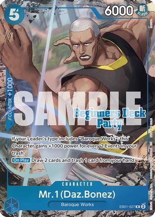 Mr. 1 (Daz.Bonez) (Beginners Deck Party [ST-23] - [ST-28] Winner Pack) (EB01-027) - One Piece Promotion Cards Foil | Grognard Games