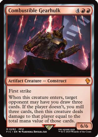 Combustible Gearhulk (Surge Foil) (FIC-292) - Commander: FINAL FANTASY Foil | Grognard Games