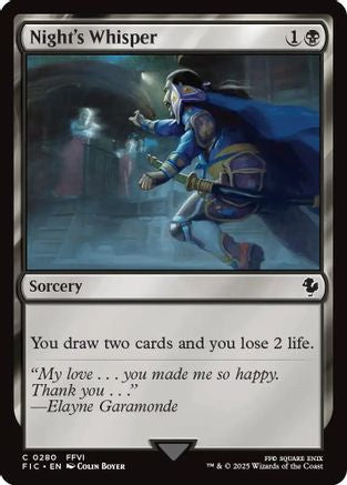 Night's Whisper (Surge Foil) (FIC-280) - Commander: FINAL FANTASY Foil | Grognard Games