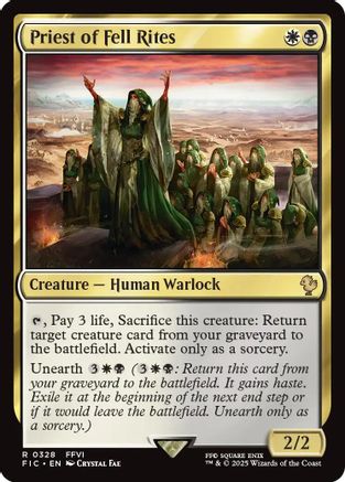 Priest of Fell Rites (Surge Foil) (FIC-328) - Commander: FINAL FANTASY Foil | Grognard Games