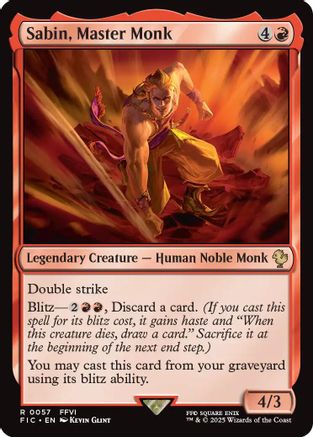 Sabin, Master Monk (Surge Foil) (FIC-057) - Commander: FINAL FANTASY Foil | Grognard Games