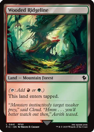 Wooded Ridgeline (Surge Foil) (FIC-441) - Commander: FINAL FANTASY Foil | Grognard Games