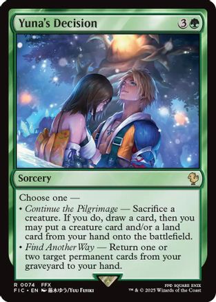 Yuna's Decision (Surge Foil) (FIC-074) - Commander: FINAL FANTASY Foil | Grognard Games
