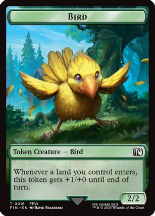 Bird (0016) // Wizard (0014) Double-Sided Token (FIN-16 // 14) - FINAL FANTASY Foil | Grognard Games