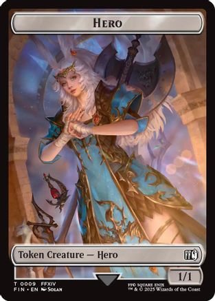 Hero (0009) // Bird (0017) Double-Sided Token (FIN-9 // 17) - FINAL FANTASY Foil | Grognard Games