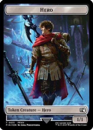 Hero (0031) // Wizard (0035) Double-Sided Token (Surge Foil) (FIN-31 // 35) - FINAL FANTASY Foil | Grognard Games