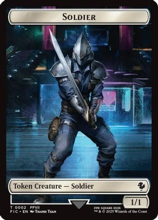 Soldier // Rebel Double-Sided Token (Surge Foil) (FIC-2 // 7) - Commander: FINAL FANTASY Foil | Grognard Games