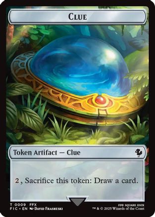 Clue // Treasure Double-Sided Token (Surge Foil) (FIC-9 // 36) - Commander: FINAL FANTASY Foil | Grognard Games