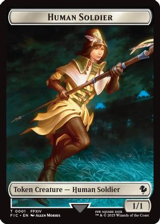Human Soldier // Hero (0033) Double-Sided Token (Surge Foil) (FIC-1 // 33) - Commander: FINAL FANTASY Foil | Grognard Games