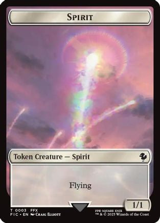 Spirit // Hero (0026) Double-Sided Token (Surge Foil) (FIC-3 // 26) - Commander: FINAL FANTASY Foil | Grognard Games