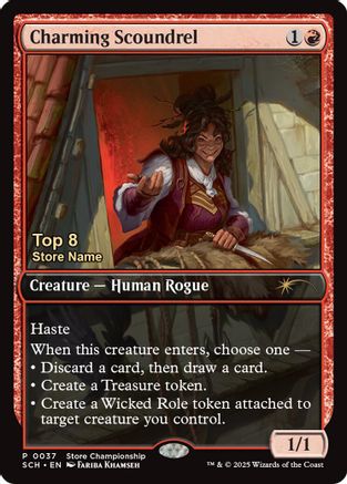 Charming Scoundrel (Top 8) (GAME-037) - Game Day & Store Championship Promos | Grognard Games