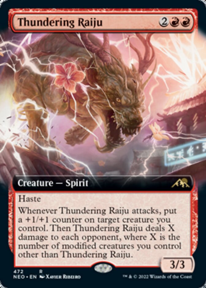 Thundering Raiju (Extended Art) [Kamigawa: Neon Dynasty] | Grognard Games