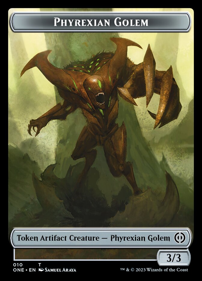 Rebel // Phyrexian Golem Double-Sided Token [Phyrexia: All Will Be One Tokens] | Grognard Games