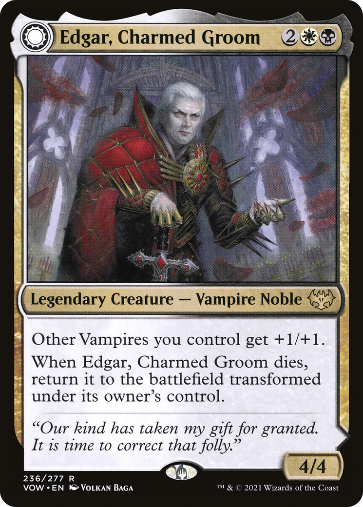 Edgar, Charmed Groom // Edgar Markov's Coffin [Innistrad: Crimson Vow] | Grognard Games