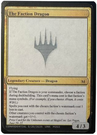 The Faction Dragon (-) - Un-Known Event Playtest Cards | Grognard Games