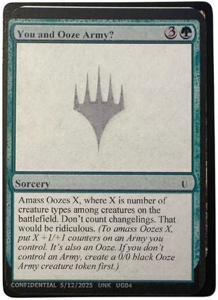 You and Ooze Army? (-) - Un-Known Event Playtest Cards | Grognard Games