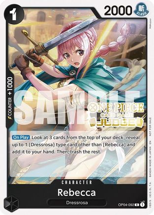 Rebecca (Judge Pack Vol. 6) (OP04-092) - One Piece Promotion Cards Foil | Grognard Games
