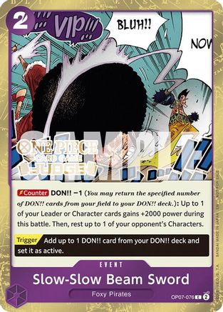 Slow-Slow Beam Sword (Judge Pack Vol. 6) (OP07-076) - One Piece Promotion Cards Foil | Grognard Games