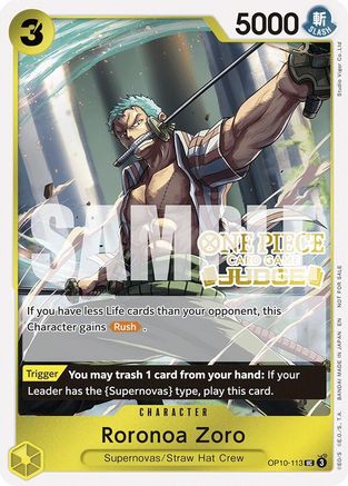 Roronoa Zoro (Judge Pack Vol. 6) (OP10-113) - One Piece Promotion Cards Foil | Grognard Games