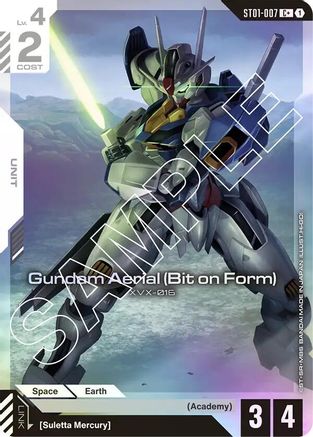 Gundam Aerial (Bit on Form) (C+) - Starter Deck 01 Heroic Beginnings (ST01-007) Holofoil