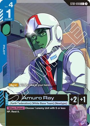 Amuro Ray (C+) - Starter Deck 01 Heroic Beginnings (ST01-010) Holofoil