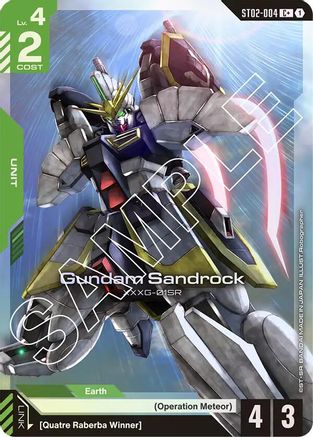 Gundam Sandrock (C+) - Starter Deck 02 Wings of Advance (ST02-004) Holofoil