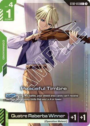 Peaceful Timbre (C+) - Starter Deck 02 Wings of Advance (ST02-013) Holofoil