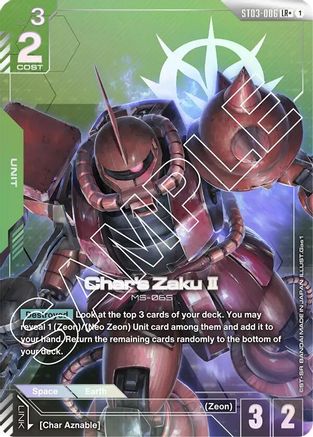 Char's Zaku II (LR+) - Starter Deck 03 Zeons Rush (ST03-006) Holofoil | Grognard Games