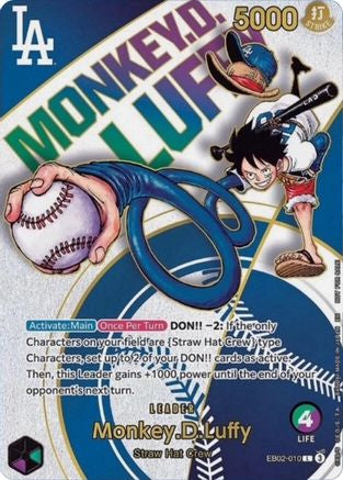 Monkey.D.Luffy (010) (Dodgers x ONE PIECE) (EB02-010) - One Piece Promotion Cards Foil | Grognard Games