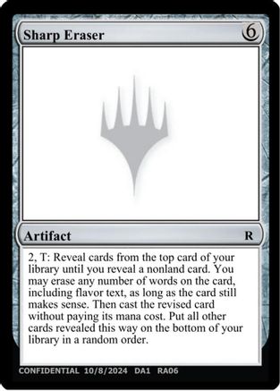 Sharp Eraser (-) - Un-Known Event Playtest Cards | Grognard Games