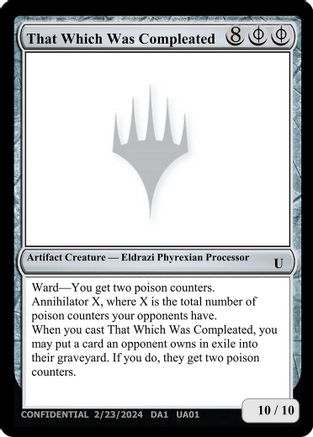 That Which Was Compleated (-) - Un-Known Event Playtest Cards | Grognard Games