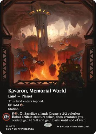 Kavaron, Memorial world (Borderless) (Galaxy Foil) (EOE-376) - Edge of Eternities Foil | Grognard Games