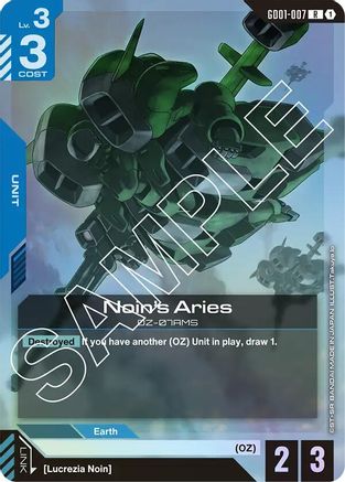 Noin's Aries - Newtype Rising (GD01-007) Holofoil | Grognard Games