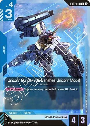 Unicorn Gundam 02 Banshee (Unicorn Mode) - Newtype Rising (GD01-010) Holofoil