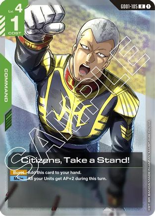 Citizens, Take a Stand! - Newtype Rising (GD01-105) Holofoil | Grognard Games