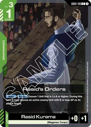 Rasid's Orders - Newtype Rising (GD01-110) | Grognard Games